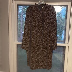 J. Crew Factory Brown Peter Pan Collar Long Sleeve Dress